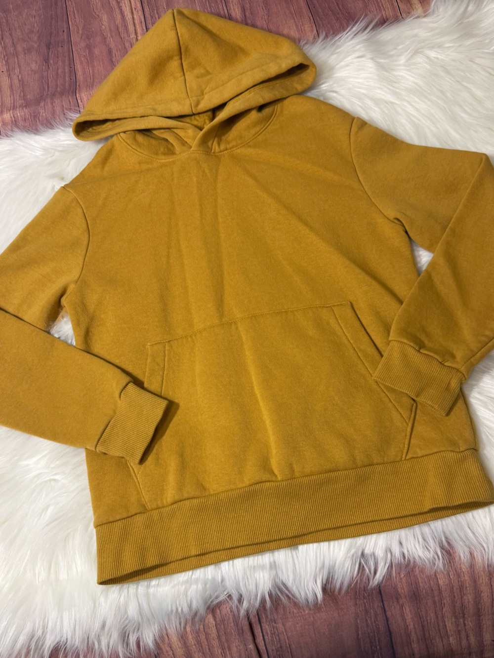 H&M Mustard Yellow Pullover Hoodie - Boys Size 8/10